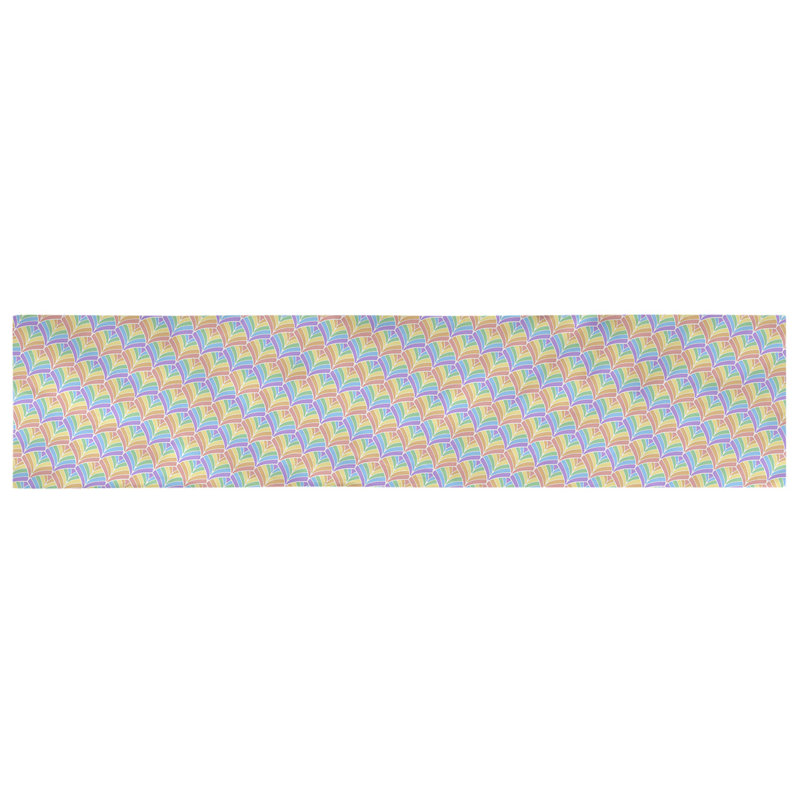 Chemin de table à échelles arc-en-ciel Avicia, 73,5 po x 17,5 po, Mauve et orange, Polyester