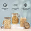 Ensemble de pots de rangement en verre empilables avec couvercles en bois Holden-116623597