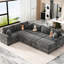 Canapé modulaire 112,2 po gris avec rangement, 3 coussins et options de chargement pour les points escamotables du salon 112,2-1427409716