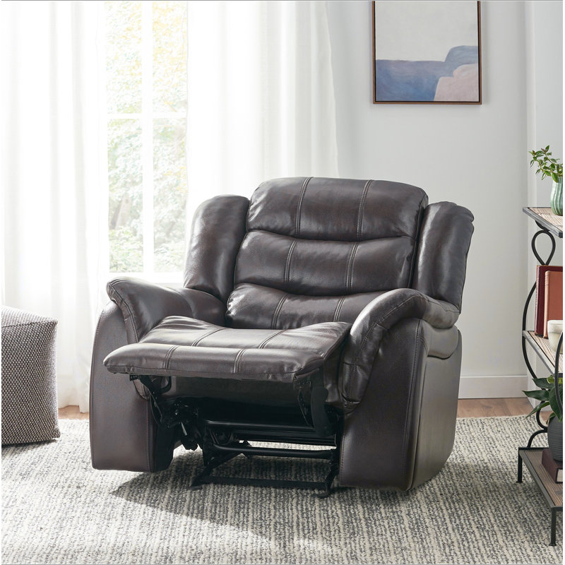 Design classique, tissu moelleux brun foncé, fauteuil inclinable oscillant
