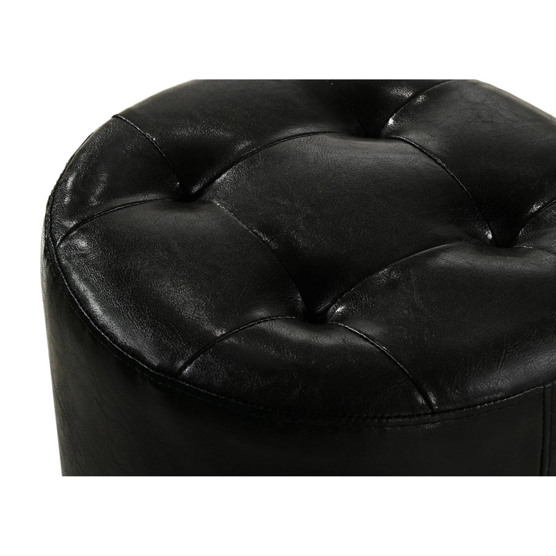 Tabouret de meuble-lavabo rond rond contemporain pivotant de 16,7 po de hauteur, accessoire de mobilier de chambre noir, profondeur de 13,8 po
