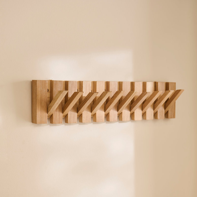 Rubberwood Wall 10 - Hook Coat Rack