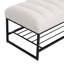 Banc rembourré polyvalent en sherpa avec tablette en métal, idéal pour la chambre à coucher, le salon et le vestibule