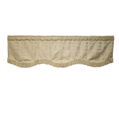 Premium Damask Geometric Scalloped Window Valance