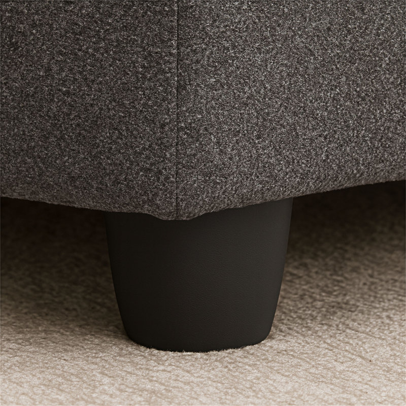 Fauteuil avec canapé et poche latérale, Tissu gris foncé