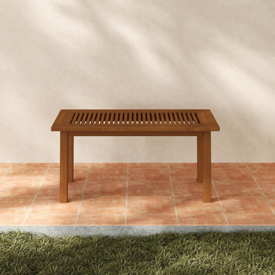 35.2" x 17.3" Outdoor Patio Dining Table, Rectangle Wood for Beach & Garden by Lark Manor