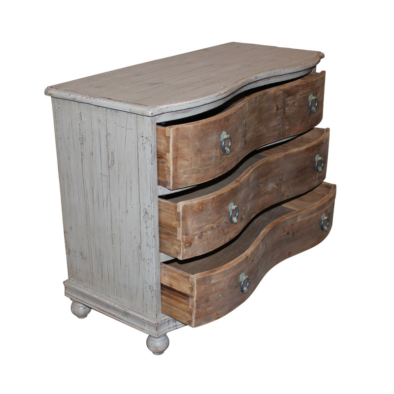 Commode 3 tiroirs l 43,5 po Steffi, Gris
