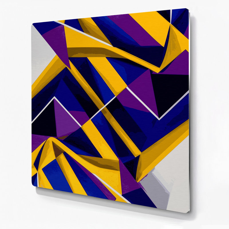Hard Edge 7, art mural en métal mauve