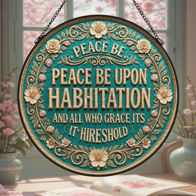 Panneaux de vitrail Peace Boho, 11,8 x 11,8 po (30 x 30 cm)