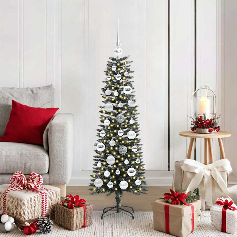 Artificial Christmas Tree with Stand, 3.94' H, Silver