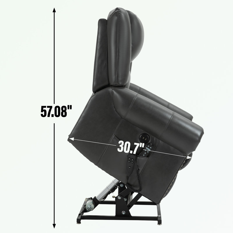 Fauteuil inclinable électrique Eysan, Cuir gris