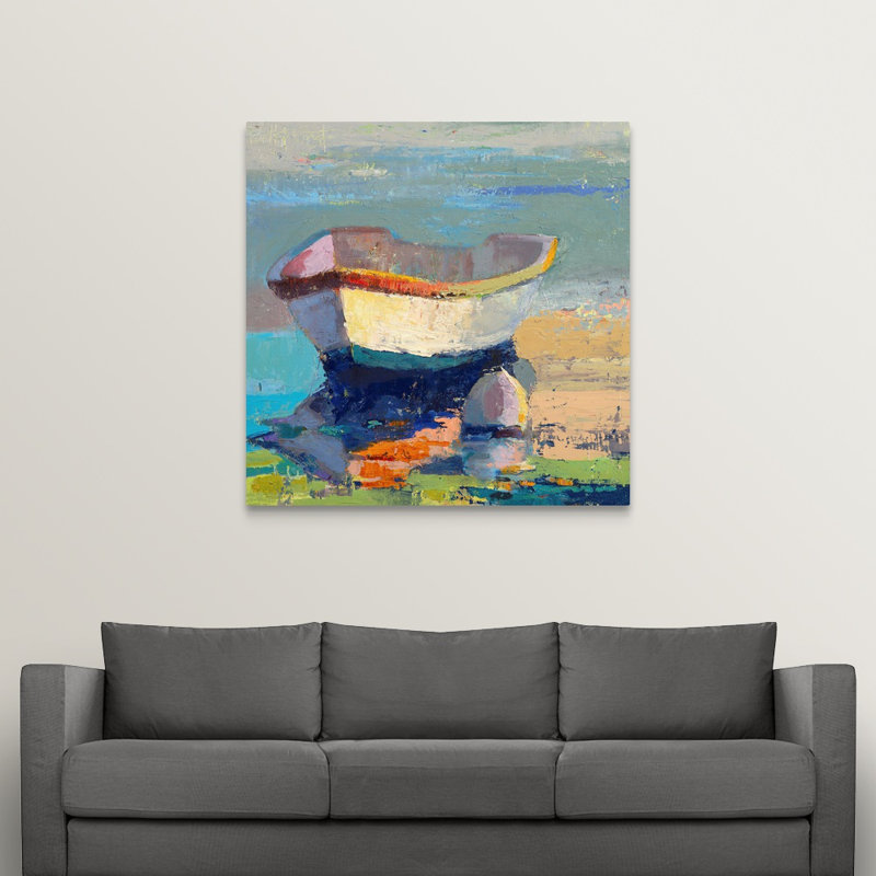 « Carwell Bottle Green Boat » par Beth A. Forst - reproduction d'art, H 20" x l 20", Toile tendue, Sans cadre