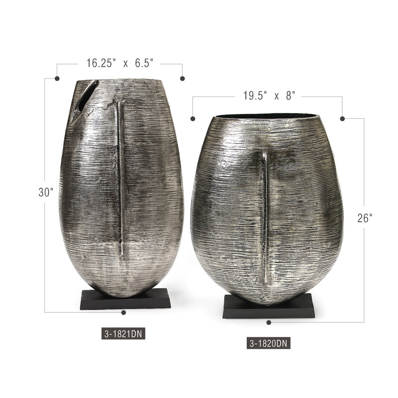 Noble Alloy Vase, 26" H x 19.5" W x 8" D