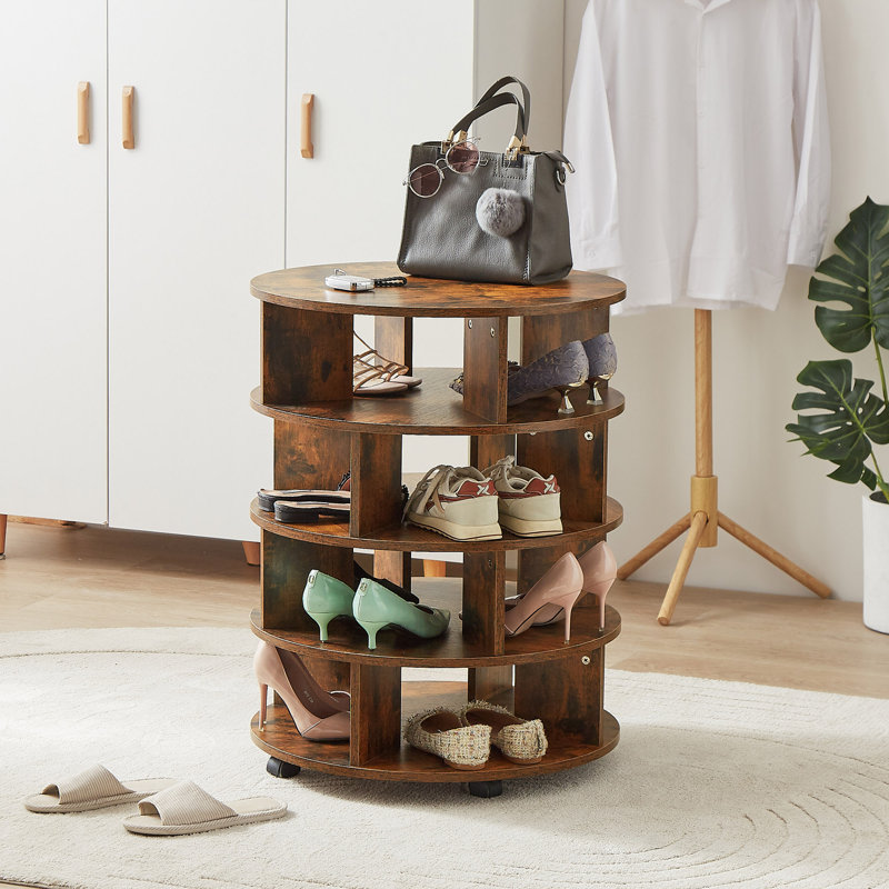 Commode d'appoint ronde en bois massif Rosalyn