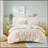4 PCS Full/Queen Floral Reversible Cotton Comforter Set with Throw Pillow Purple