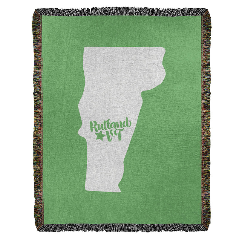 Jeté en coton tissé rutland vermont, l 60 po x L 80 po, Vert