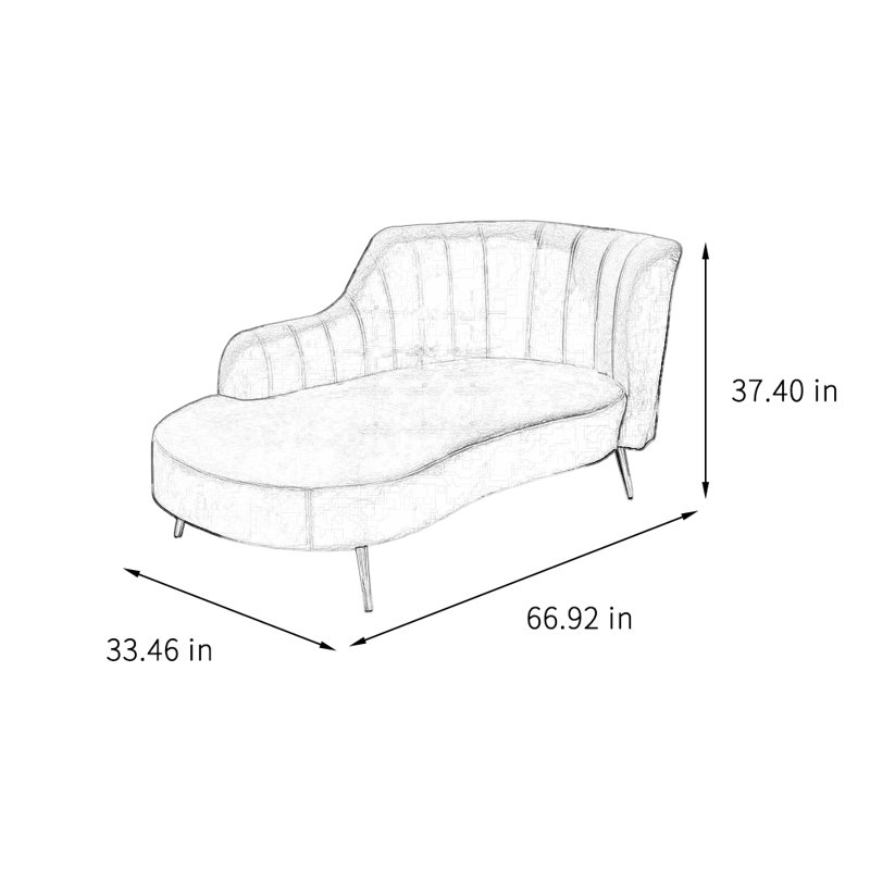 Chaise longue élégante, simple, moderne et créative, Orienté à droite, Gris ardoise