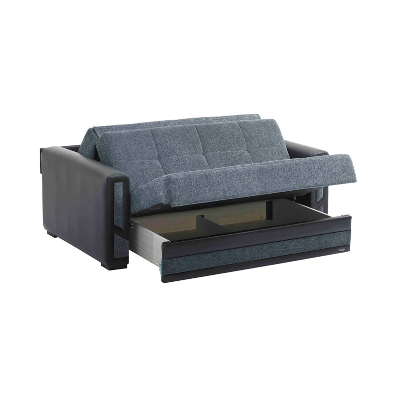Causeuse convertible avec rangement Primenest Plusecraftmax Collection, gris, Noir/gris