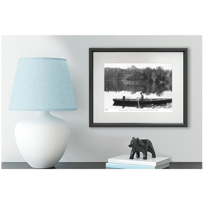 Windermere, Wray Castle And The Boathouse 1886 - Single Picture Frame Print, 40cm H x 50cm W x 2.3cm D