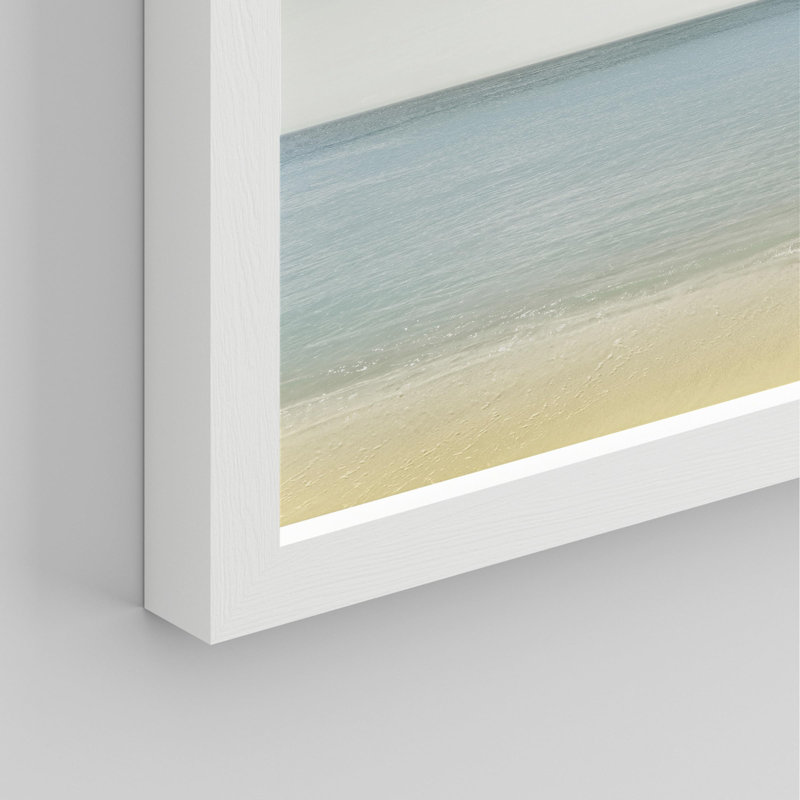 «Island Beach Pastel Washed Out Duotone Ocean» sur papier, Blanc, H 10 po x l 8 po