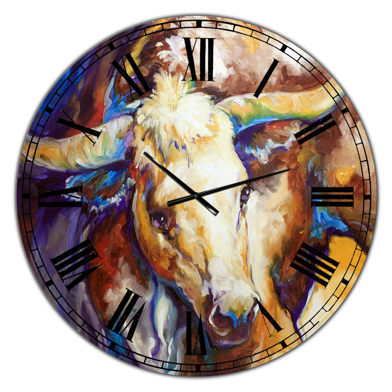 Horloge murale surdimensionnée Power Longhorn, Grand