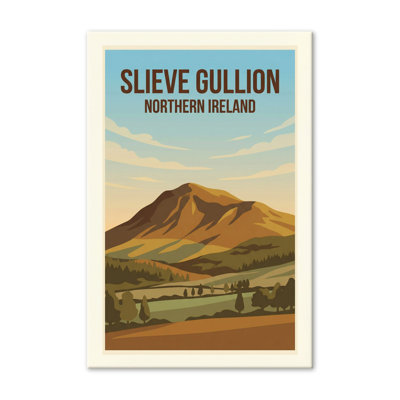 Slieve Gullion, Northern Ireland - Romantic Travel Poster Of Rolling Hills And Ancient Cairns. Giclee Print On Wrapped Canvas. Wall Art, Home Decor - Natural Landmarks, Northern Ireland - Wrapped Canvas Print