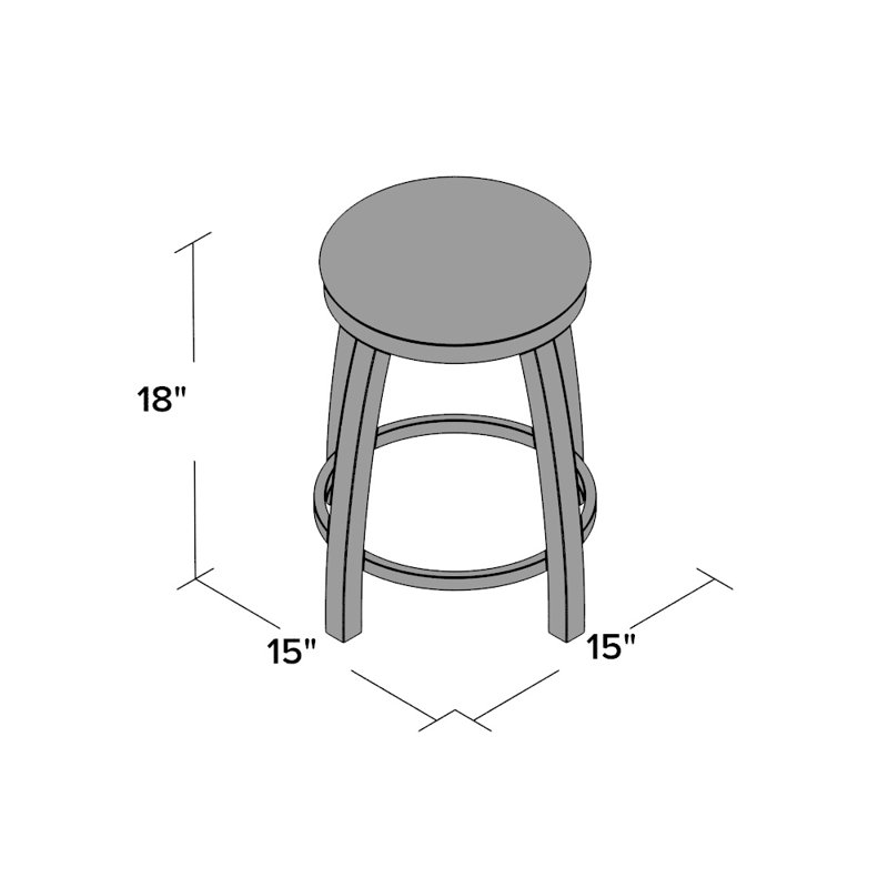 802 Misha Swivel Vanity Stool with Upholstered Seat, Chrome, Vinyl-Canter Earth