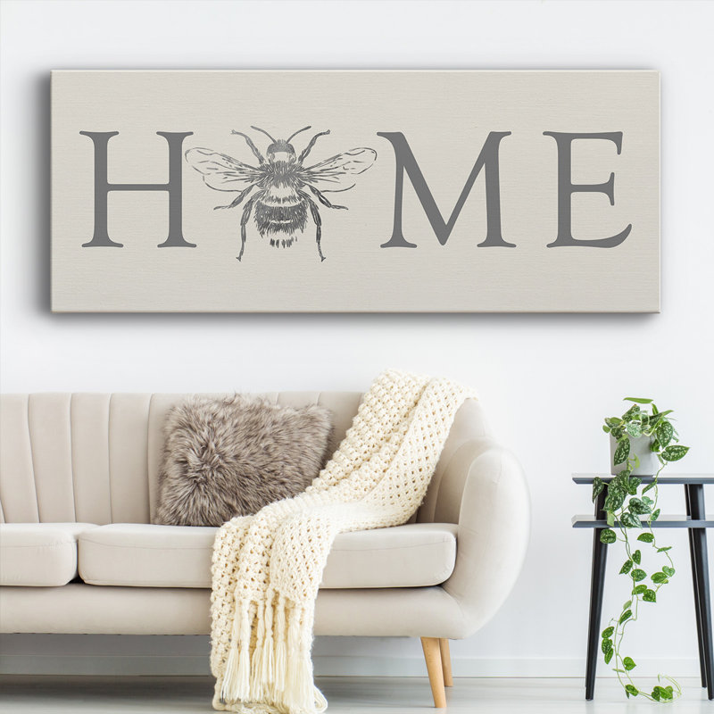 " Bee Home ", 12" H x 30" W x 1.5" D