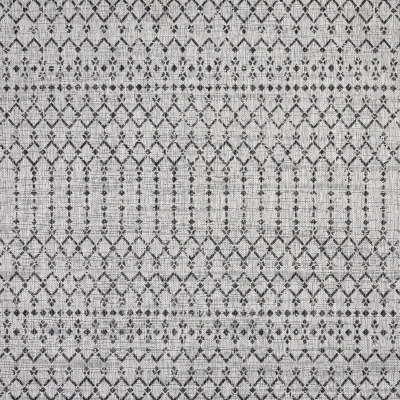 Tapis d'intérieur / extérieur Crompton, Carré 6 pi 7 po, Gris clair / noir
