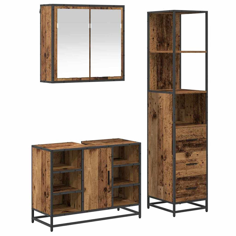 Bathroom Furniture Suite, Dark Wood