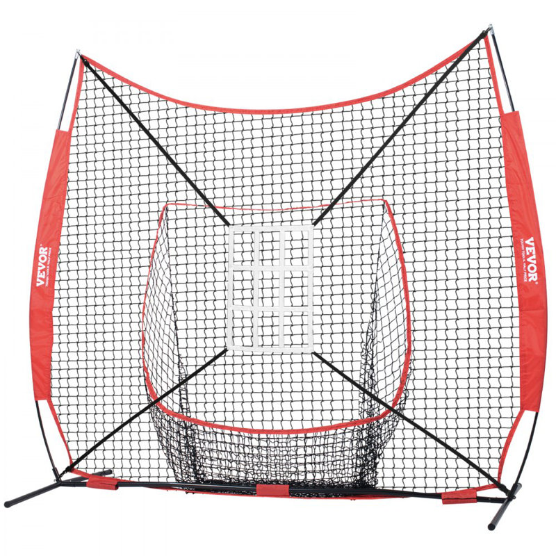 7x7 ft Baseball Softball Practise Net, Portable Baseball Training Net for Hitting Catching Pitching