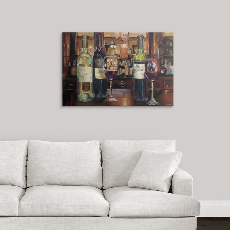 Yves " A Reflection Of Wine " by Marilyn Hageman, 16" H x 24" W x 1.5" D, Canvas