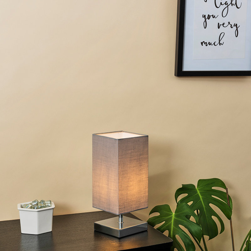 Hodei Metal Table Lamp, Chrome, White, LED Bulb