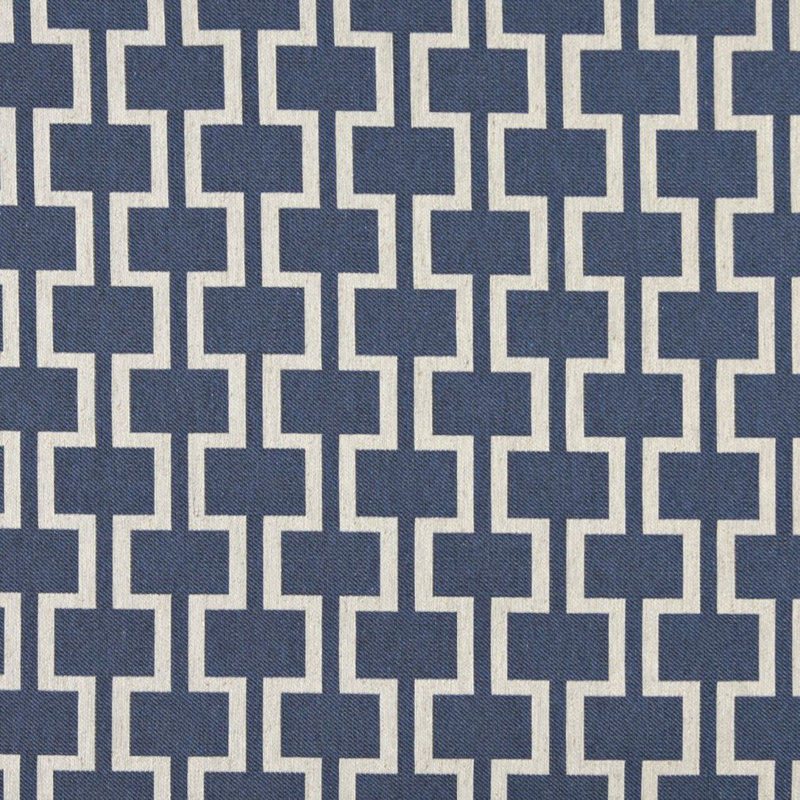 Tissu de lin géométrique, Bleu 4