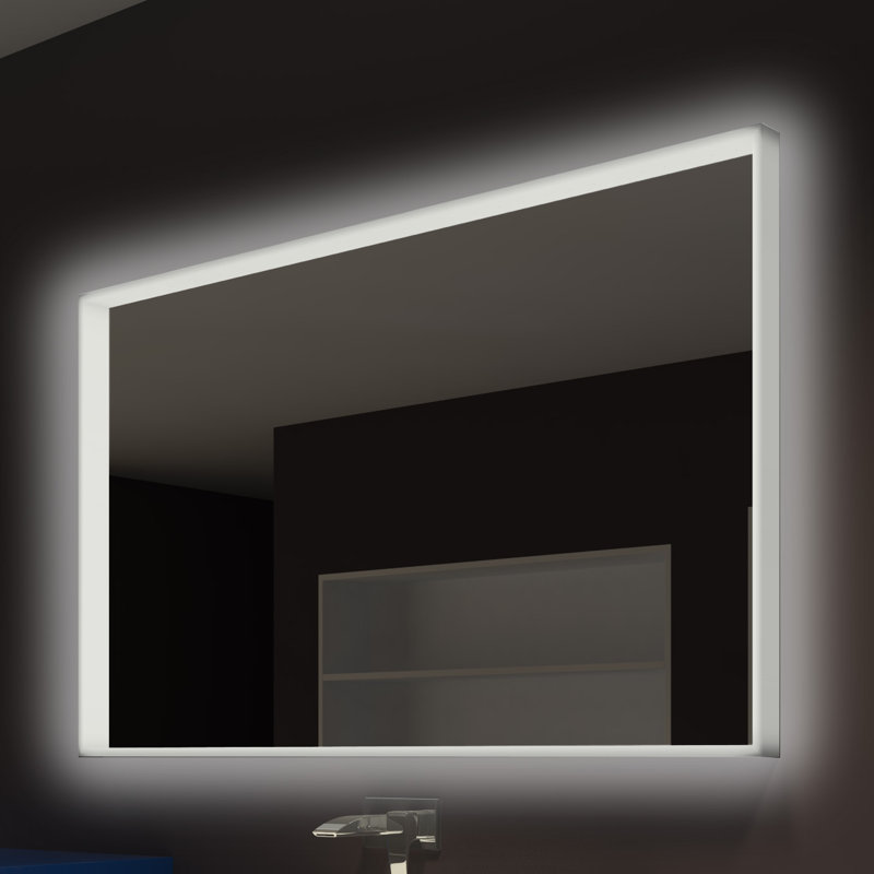 Miroir mural meuble-lavabo/salle de bain illuminé acrylique, H 36 po x l 60 po