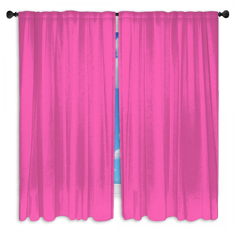 Rideaux de fenêtre unis à fond rose uni transparent et obscurcissant - 2 panneaux, Obscurcissement de chambre