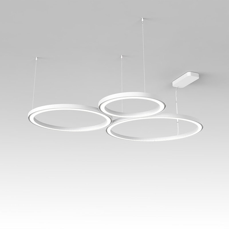 Ripple Cluster Elegant White Aluminum LED Suspension Lamp