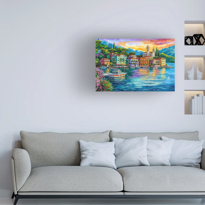Wrapped Canvas Wall Art - Imagine It Images 'Italian Marina Painting 3' Wall Art for Living Room, Bedroom, or Office Décor  - 16x24