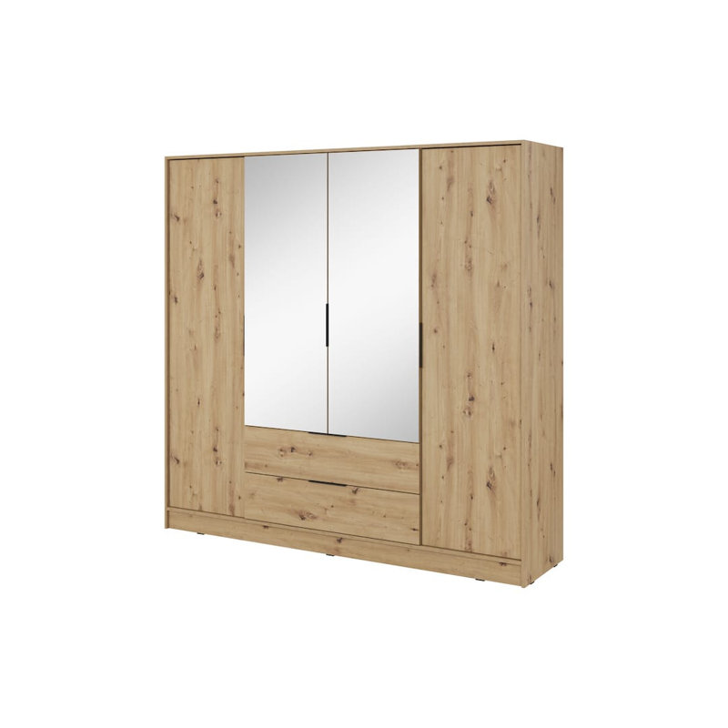 Bonface 2 Door Manufactured Wood Wardrobe, Oak