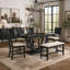 Ensemble de 6 tables de salle à manger en bois 6 pièces avec banc long et 4 chaises, style moderne, gris-311830625-488167978-488167952