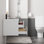 Base de meuble-lavabo simple 36 po fixée au mur seulement, armoire flottante avec tiroirs à fermeture en douceur, comptoir d'évier non inclus
