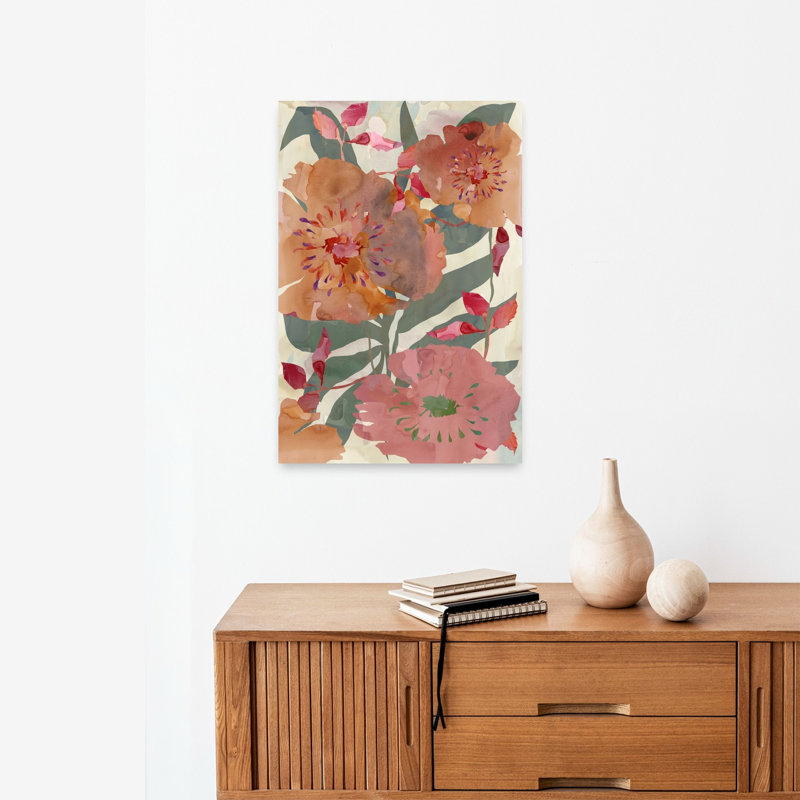 «Warm Floral Blooms Abstract Organic Flower Nature», reproduction d'art murale, H 24 po x l 16 po