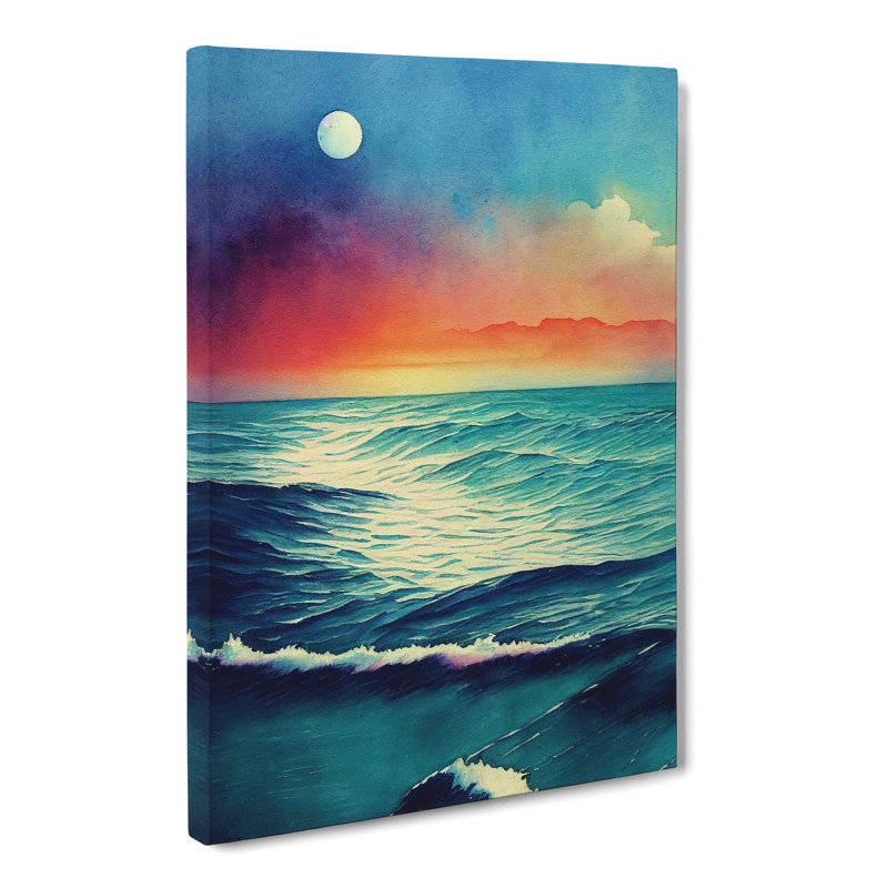 Watercolour Seascape Vol.1 - Wrapped Canvas, 50cm H x 35cm W x 3cm D