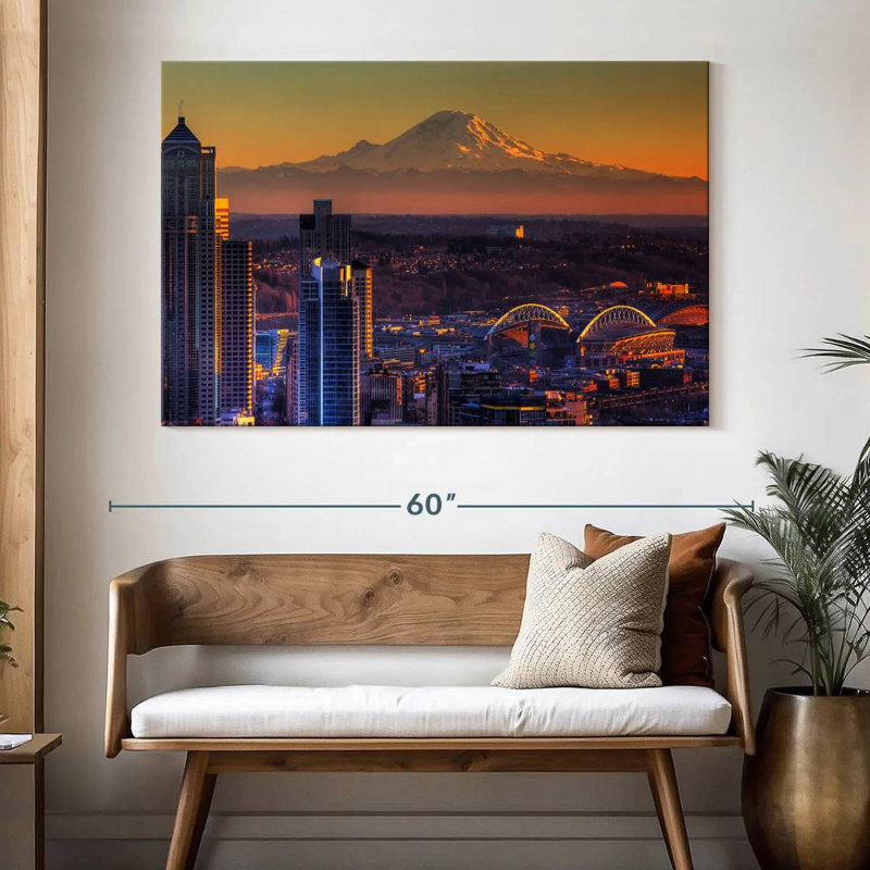 Sirci Seattle, coucher de soleil brillant, H 34 po x l 51 po