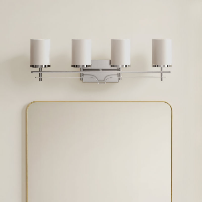 Aalin 4-Light Vanity Light in Nickel, Satin Nickel