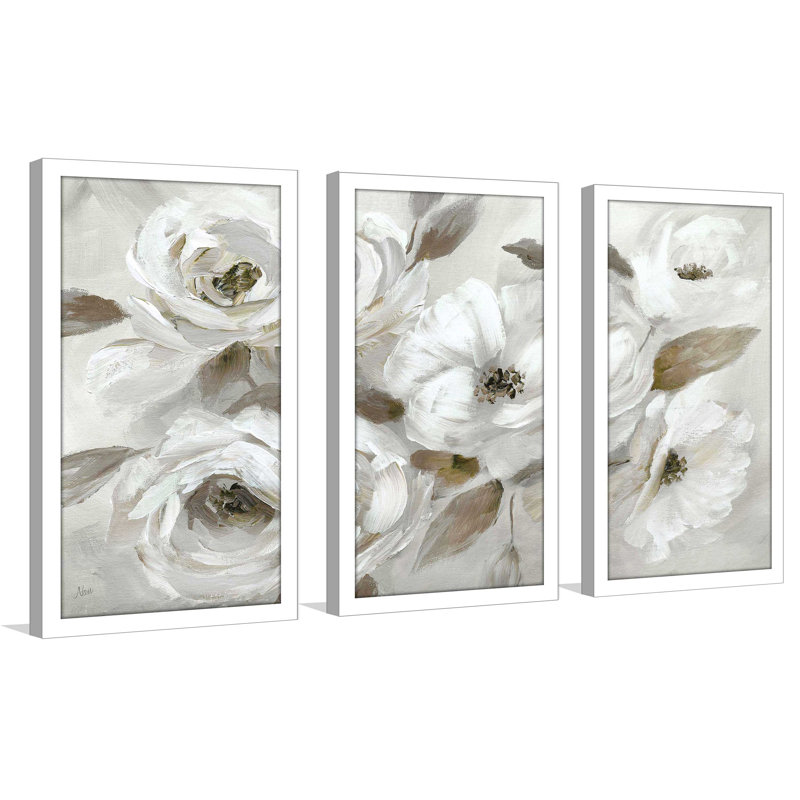 " Winter White " 3 Piece Art Print, 33.5" H x 52.5" W x 1" D