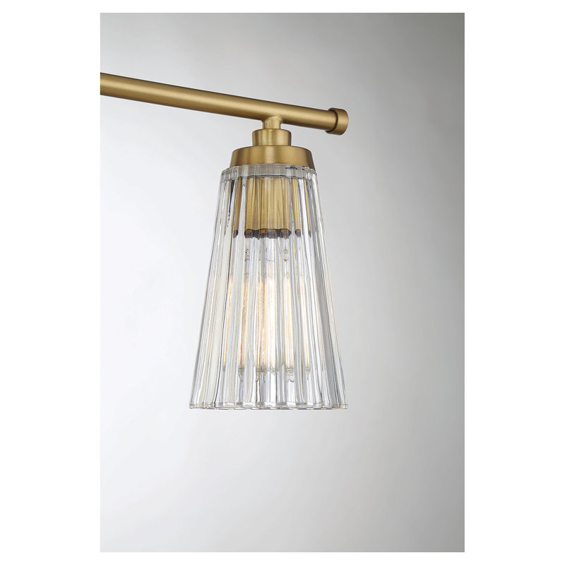 Luminaire de salle de bain à intensité variable en acier et verre Jeanie , Laiton, H 10 po x l 30,5 po x P 30,5 po