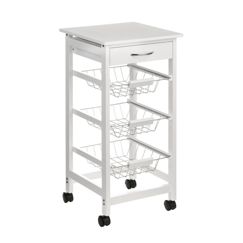 Solid Wood Top Kitchen Cart