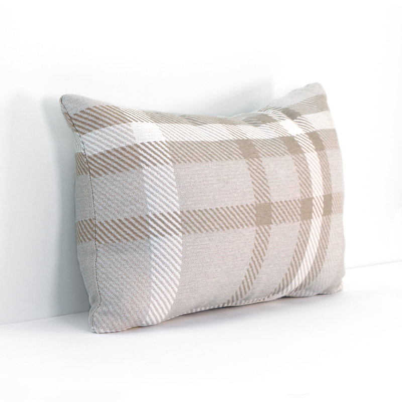 Pacifica Plaid Outdoor Throw Pillow, Hemp