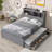 Full Platform Bed Frame, Trundle, Drawers, USB